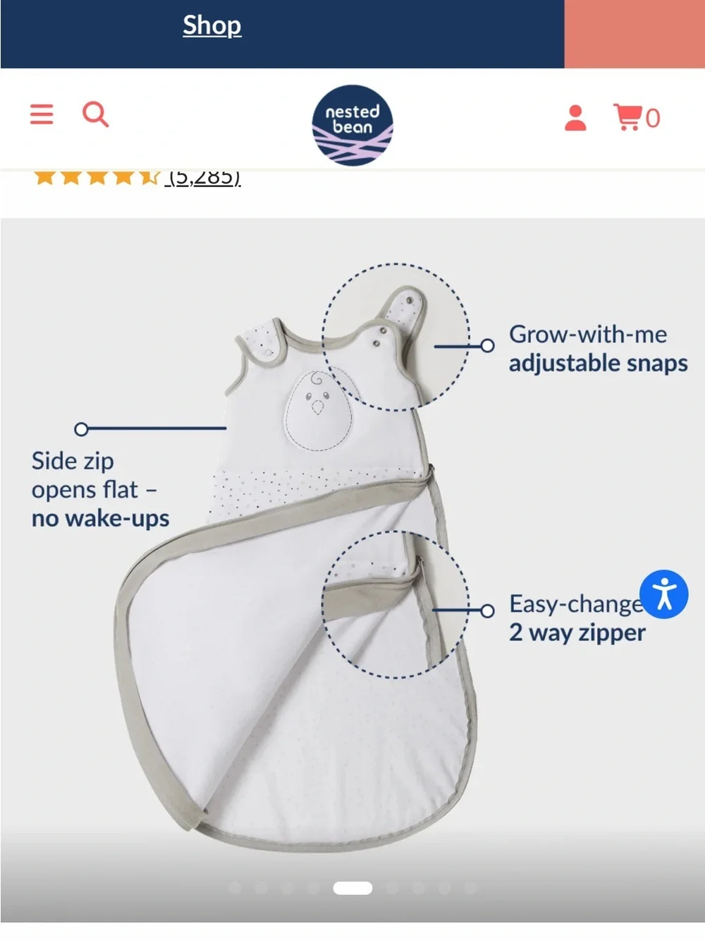 Nested Bean Zen Sack Classic Size Medium 6-15 months